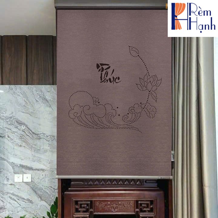 Rèm che bàn thờ khắc laser họa tiết hoa sen hãng Fivestar mã FLZ004