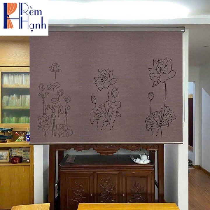 Rèm che bàn thờ khắc laser họa tiết hoa sen hãng Fivestar mã FLZ003