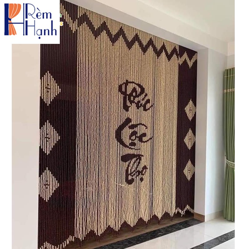 Rèm treo phòng thờ bằng hạt gỗ đẹp giá rẻ mã HGBM52