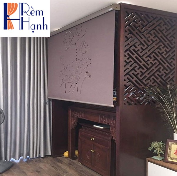 Rèm khắc laze họa tiết che ban thờ 03