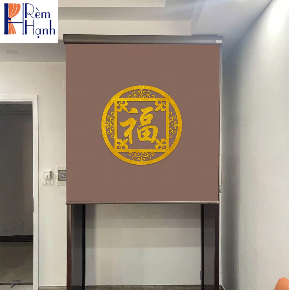 Mành treo bàn thờ giá rẻ in họa tiết hoa sen RCBT2501-03