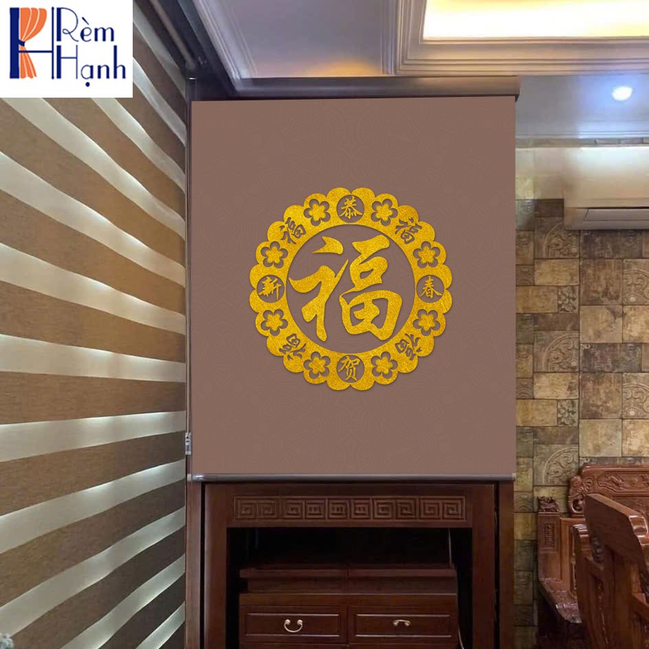 Mành treo bàn thờ in hoa sen đẹp RCBT2501-02