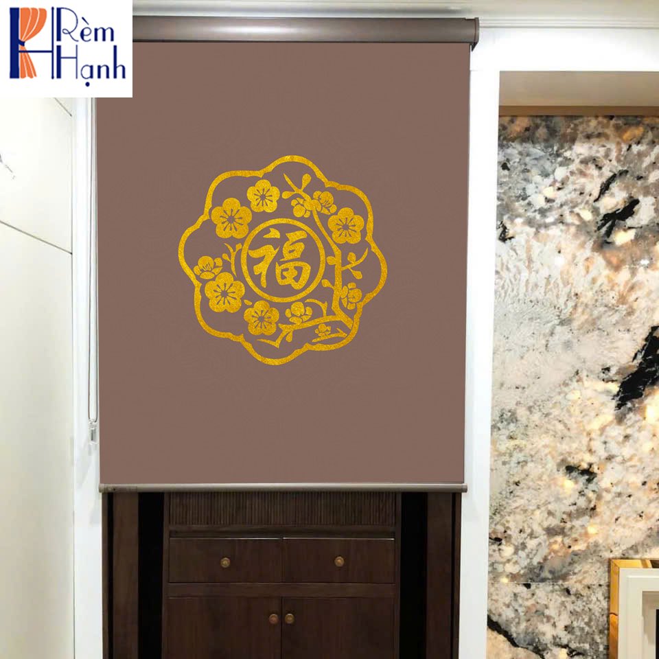 Mẫu Rèm che bàn thờ đẹp in họa tiết hoa sen RCBT2501-01