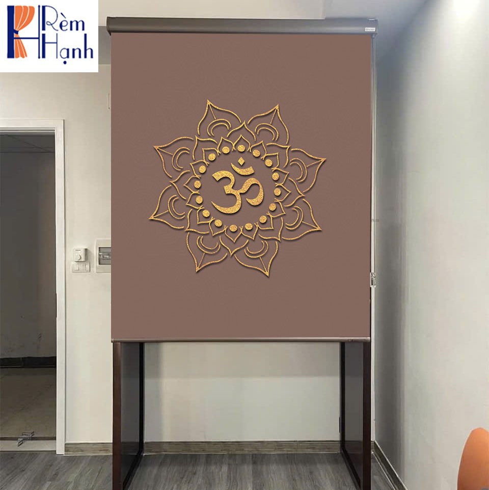 Rèm bàn thờ giá rẻ in họa tiết hoa sen RCBT-79