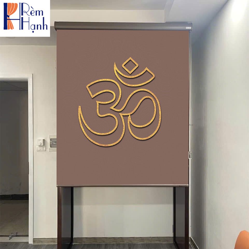 Rèm bàn thờ đẹp in họa tiết hoa sen đẹp RCBT-78