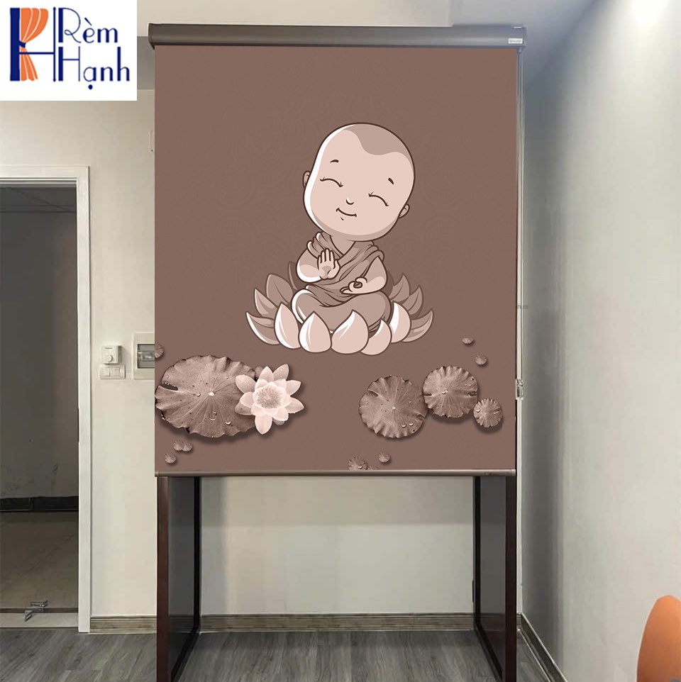 Rèm che ban thờ in họa tiết phật giáo đẹp RCBT-66