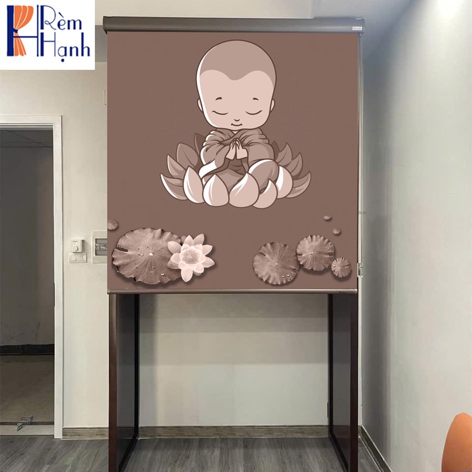 Rèm che ban thờ in họa tiết phật giáo đẹp RCBT-64