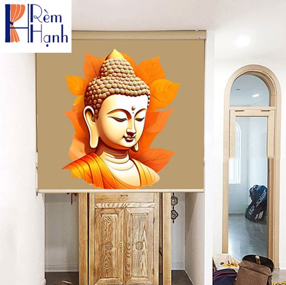 Rèm che bàn thờ giá rẻ in hoa sen đẹp RCBT-49