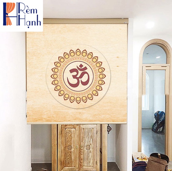 Rèm che ban thờ in hoa sen đẹp RCBT-10