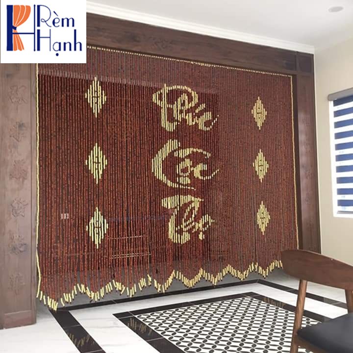 Mành Rèm Bàn Thờ Đẹp bằng hạt gỗ mã HGBM53