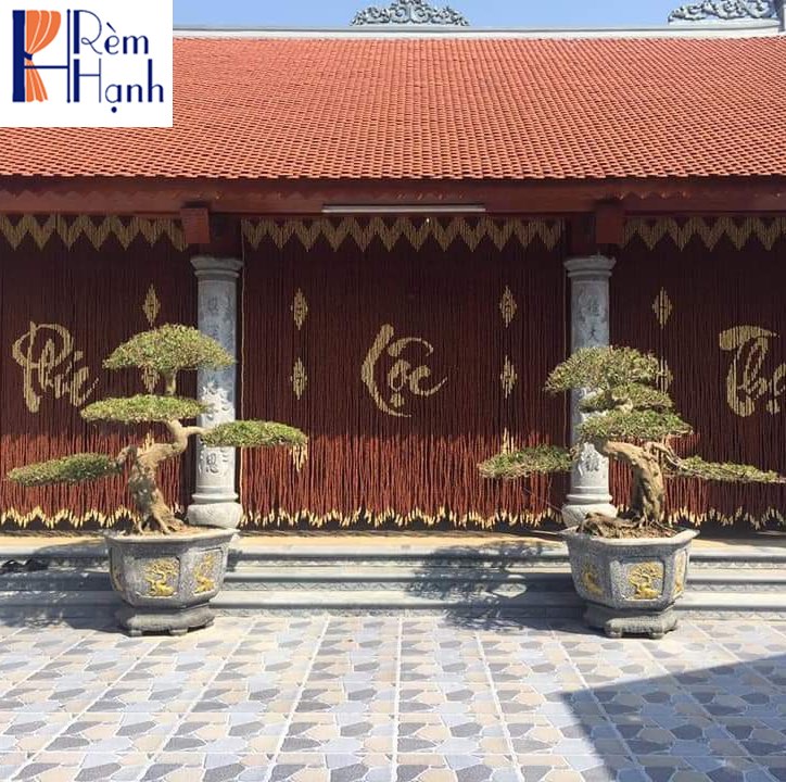 Rèm cửa bàn thờ bằng hạt gỗ đẹp giá rẻ mã HGBM51