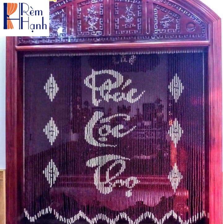 Rèm hạt gỗ đẹp che bàn thờ mã HGBM74
