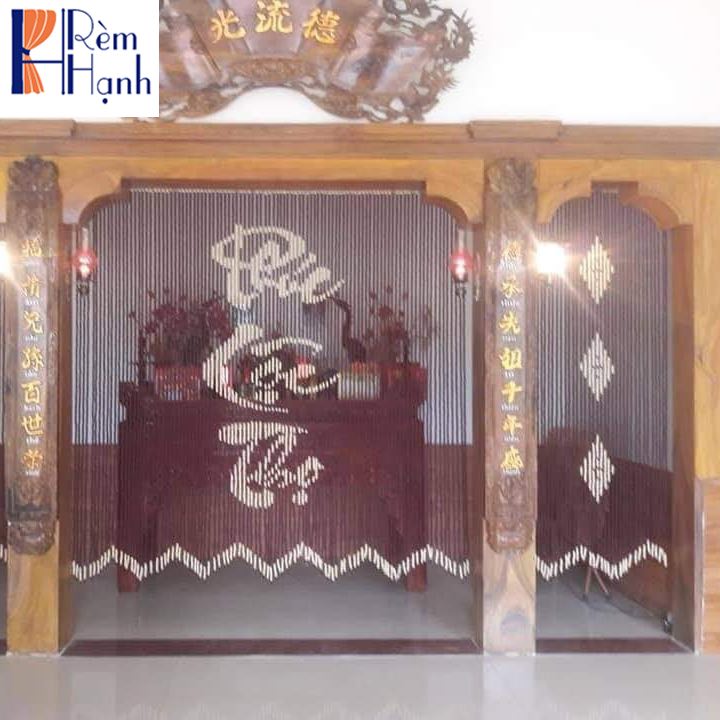Mành Rèm phòng thờ bằng hạt gỗ đẹp giá rẻ mã HGBM69