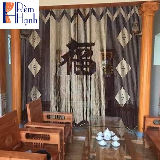 Rèm thờ đẹp bằng hạt gỗ mã HGBM68