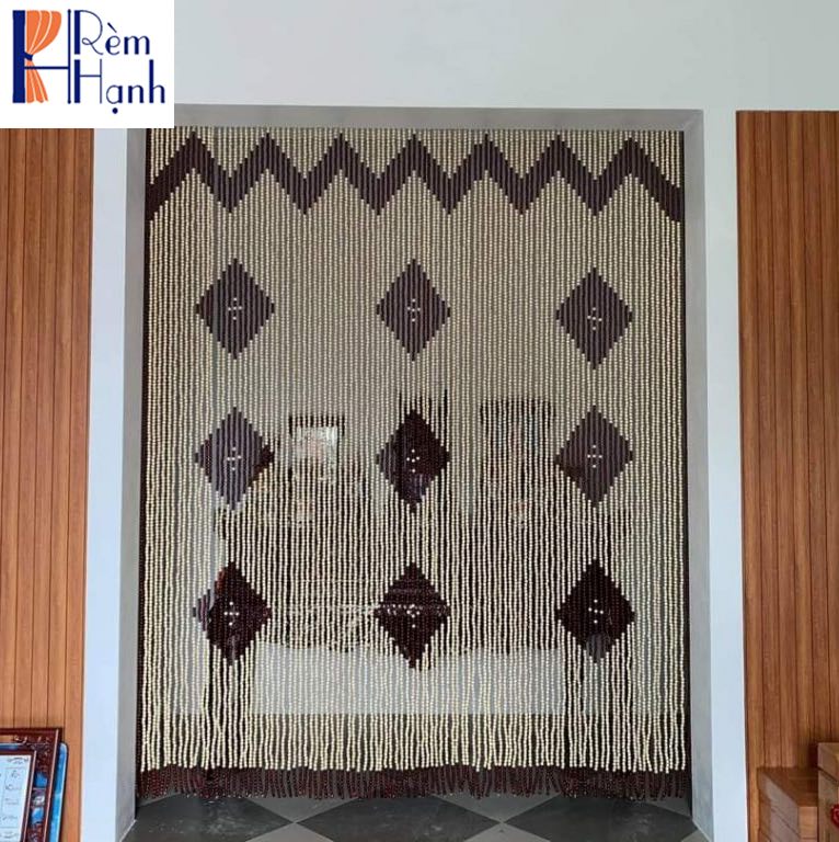 Rèm hạt gỗ che bàn thờ đẹp giá rẻ mã HGBM61
