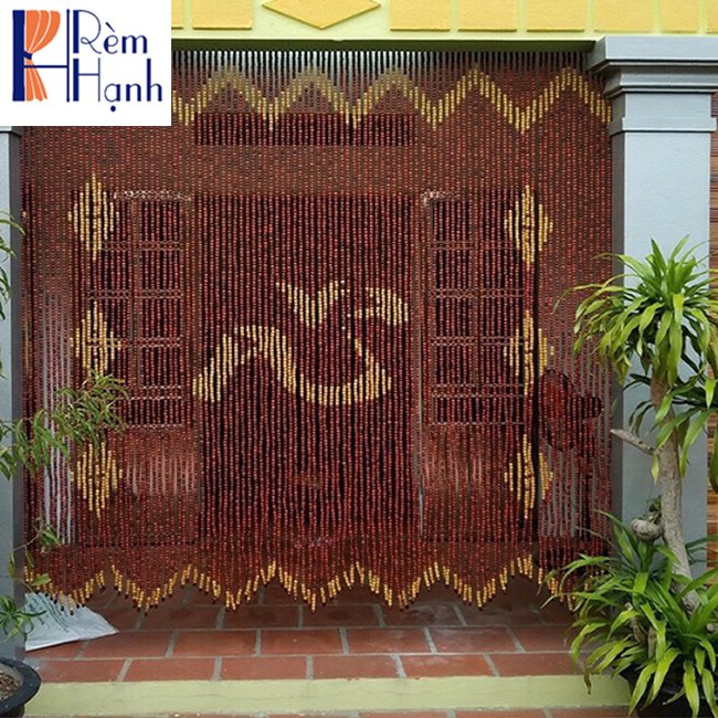 Rèm hạt gỗ phòng thờ – Mẫu chữ An