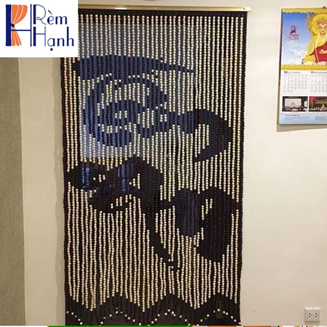 Rèm hạt gỗ treo cửa – Mẫu chức Tâm An
