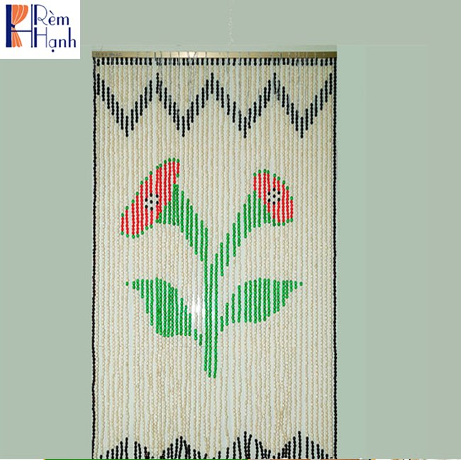 Rèm hạt gỗ đẹp – Mẫu hoa loa kèn