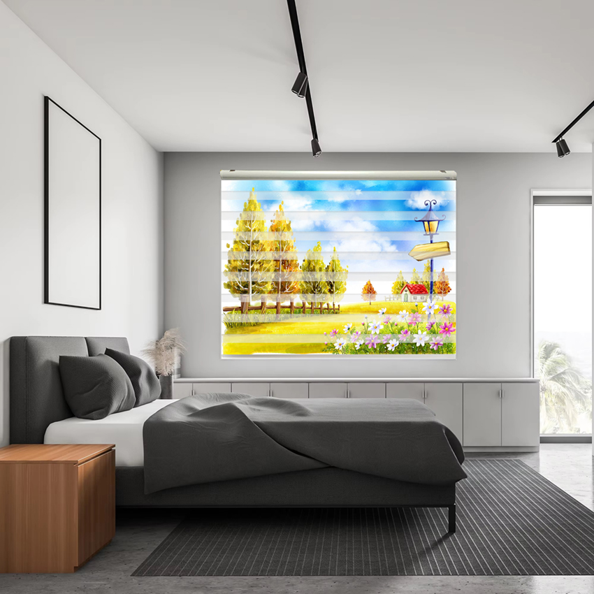 Rèm cầu vồng in tranh mã RCVI-090