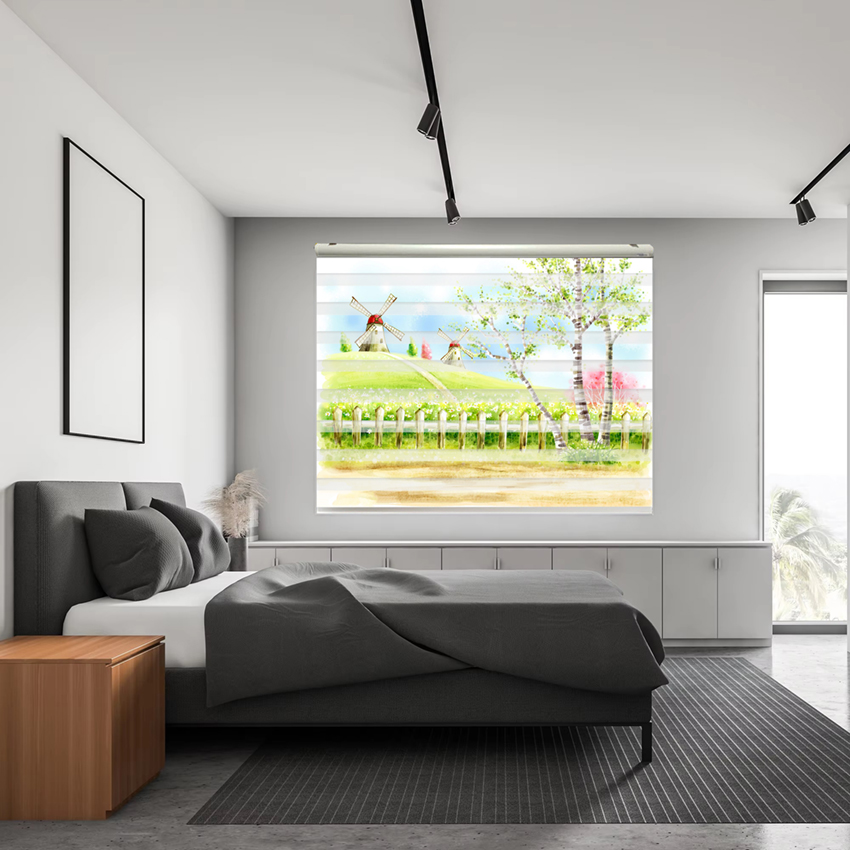 Rèm cầu vồng cho phòng ngủ in tranh đẹp mã RCVI-089