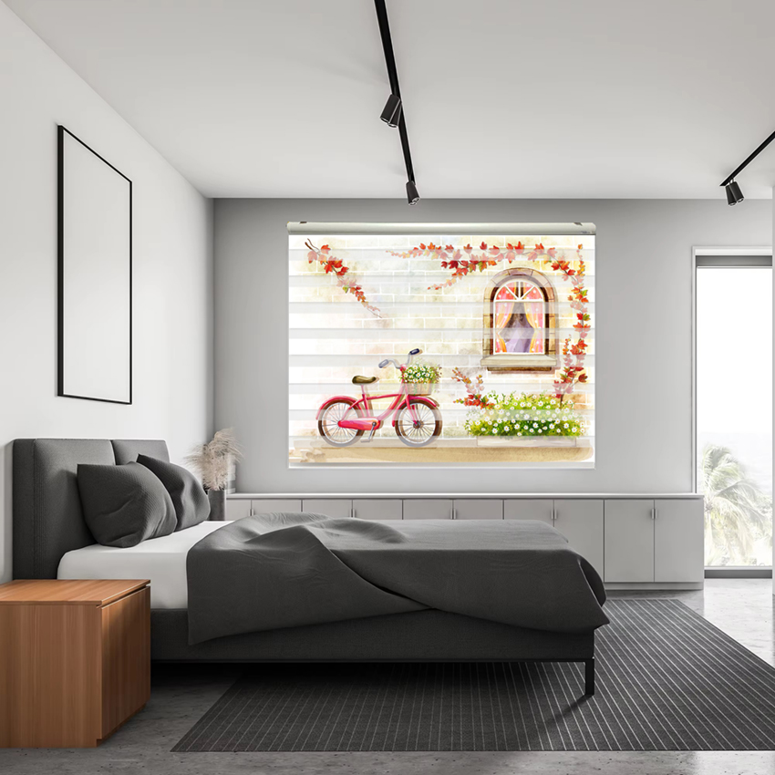 Rèm cầu vồng in tranh mã RCVI-084