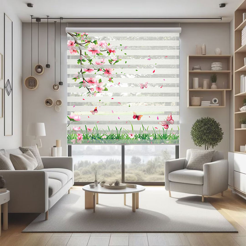 Rèm cầu vồng in tranh mã RCVI-074