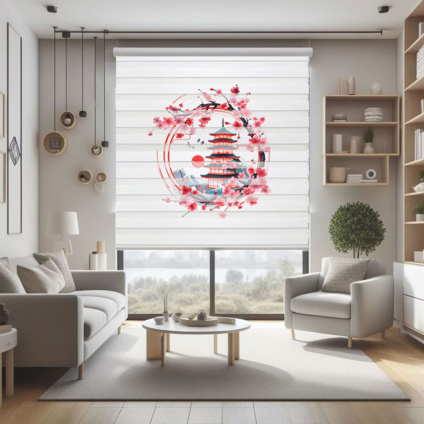 Rèm cầu vồng in tranh mã RCVI-073