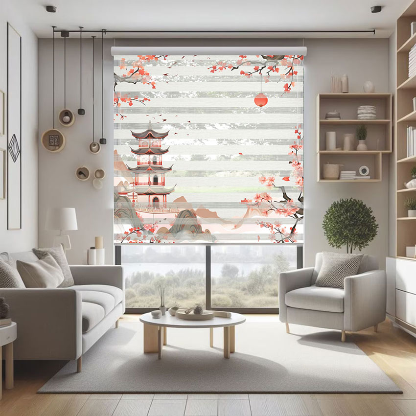 Rèm cầu vồng in tranh mã RCVI-069