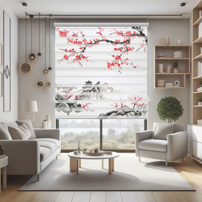 Rèm cầu vồng in tranh mã RCVI-068