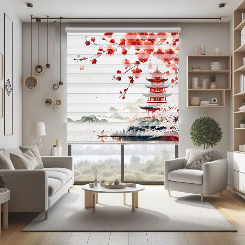 Rèm cầu vồng in tranh mã RCVI-067