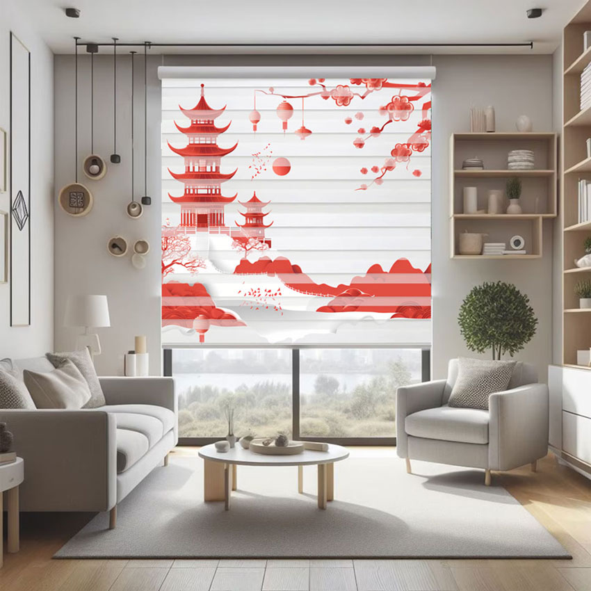 Rèm cầu vồng in tranh mã RCVI-066