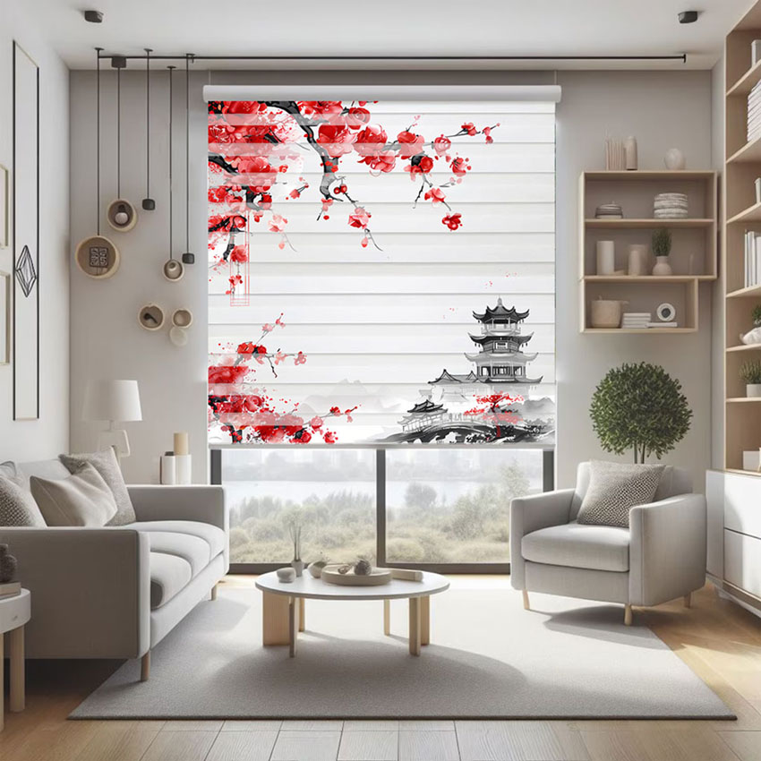 Rèm cầu vồng in tranh mã RCVI-065