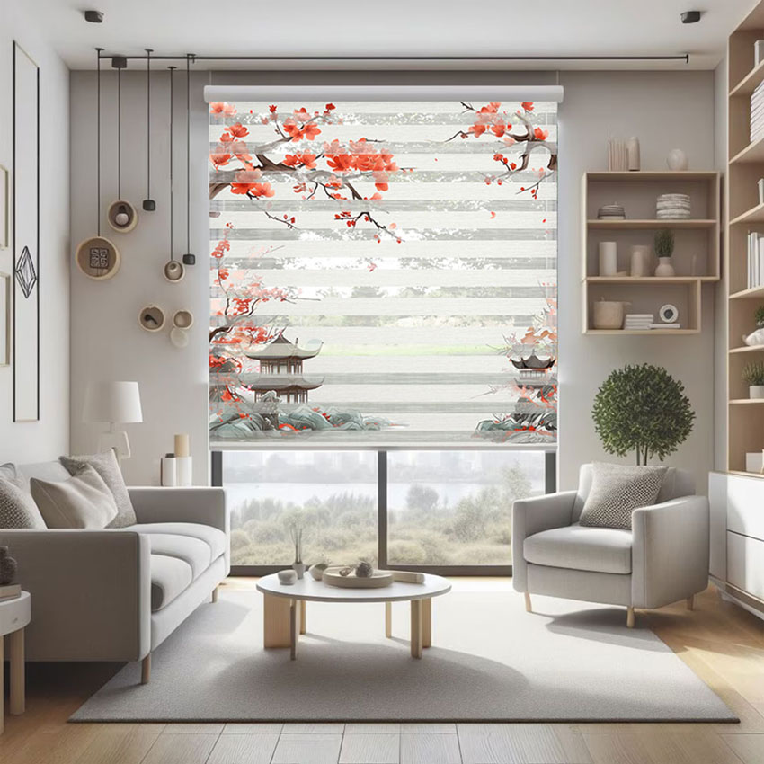 Rèm cầu vồng in tranh mã RCVI-064