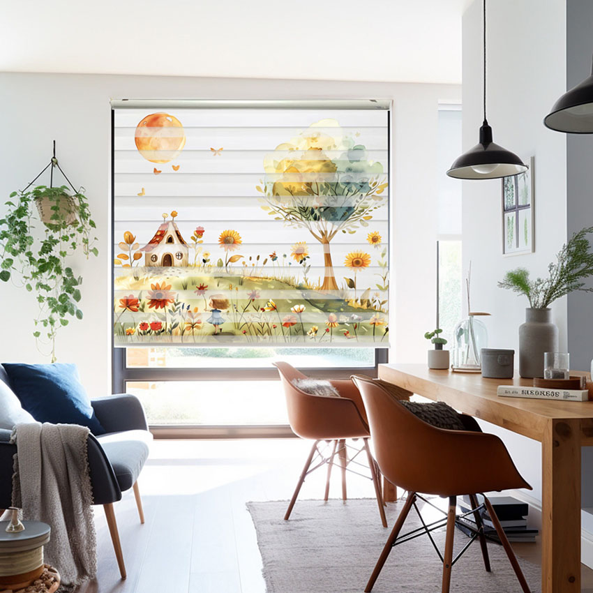 Rèm cầu vồng in tranh mã RCVI-061