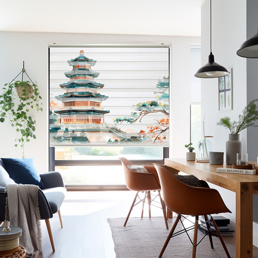 Rèm cầu vồng in tranh mã RCVI-060