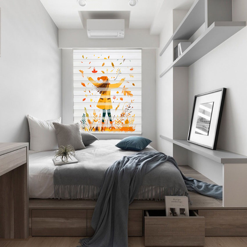 Rèm cầu vồng in tranh mã RCVI-057