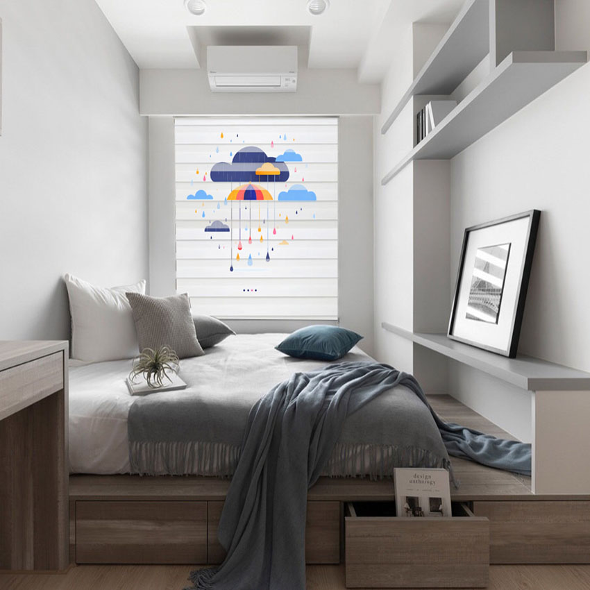 Rèm cầu vồng in tranh mã RCVI-055