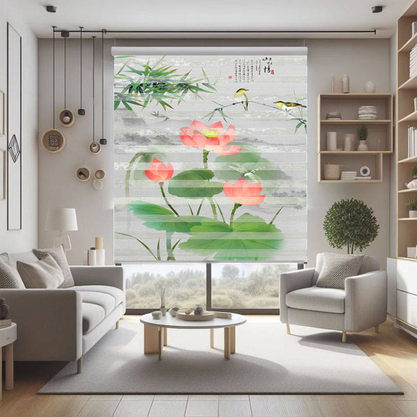 Rèm cầu vồng in tranh mã RCVI-012