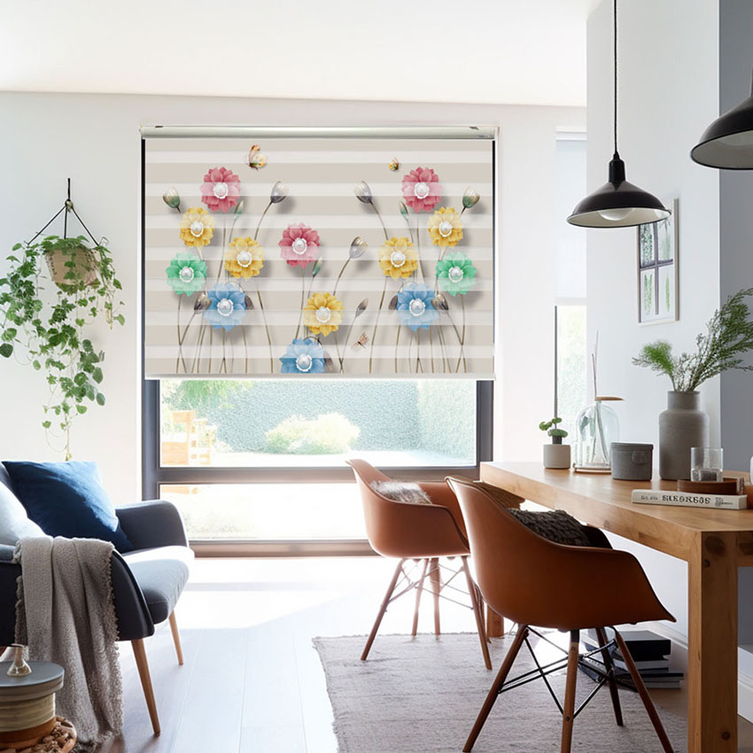 Rèm cầu vồng in tranh mã RCVI-004