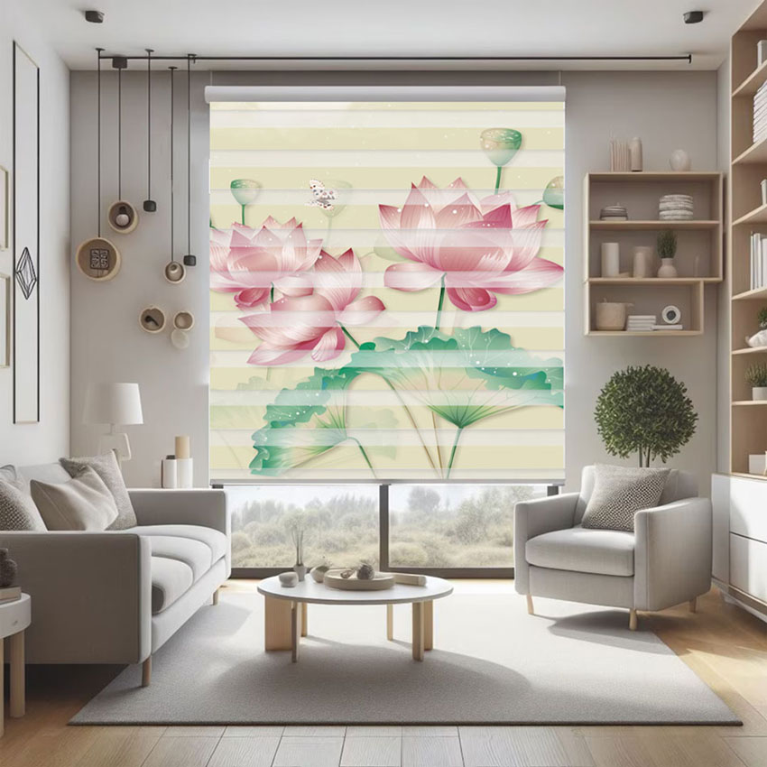 Rèm cầu vồng in tranh mã RCVI-003