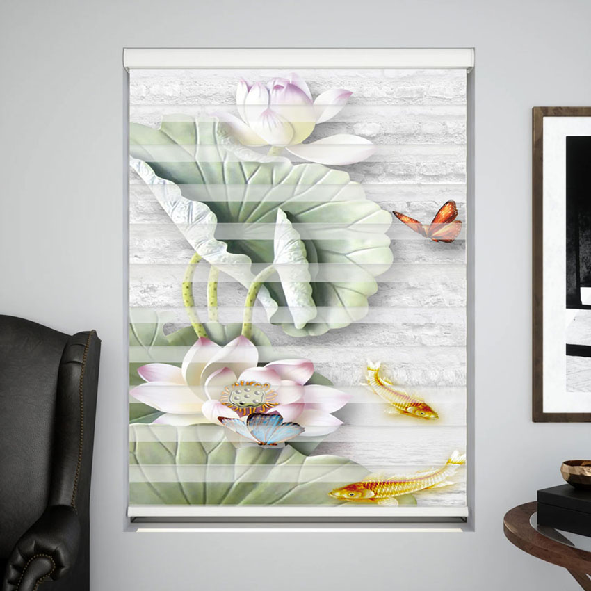 Rèm cầu vồng in tranh mã RCVI-002