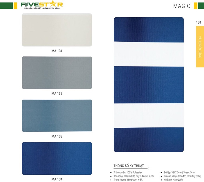 Rèm cửa cầu vồng giá rẻ hãng FIVESTAR – Mã Magic
