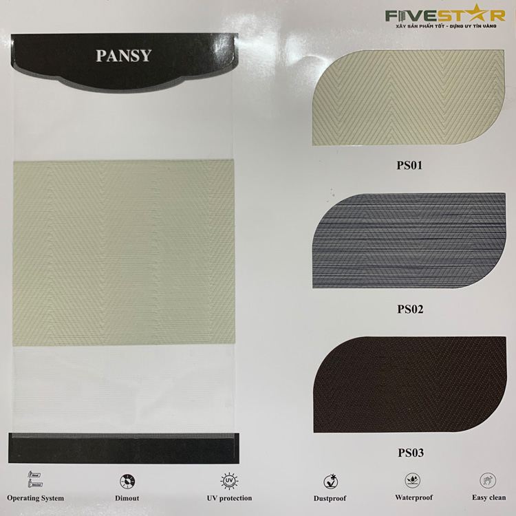 Rèm cầu vồng cản nắng 95% hãng FIVESTAR – Mã PANSY