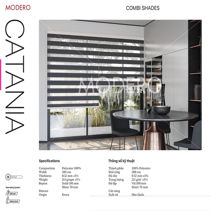 Rèm Modero Đẹp Chống Nắng Tốt – Mã Catania
