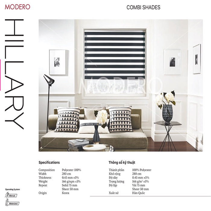 Rèm cầu vồng đẹp giá rẻ hãng Modero – Mã Hillary