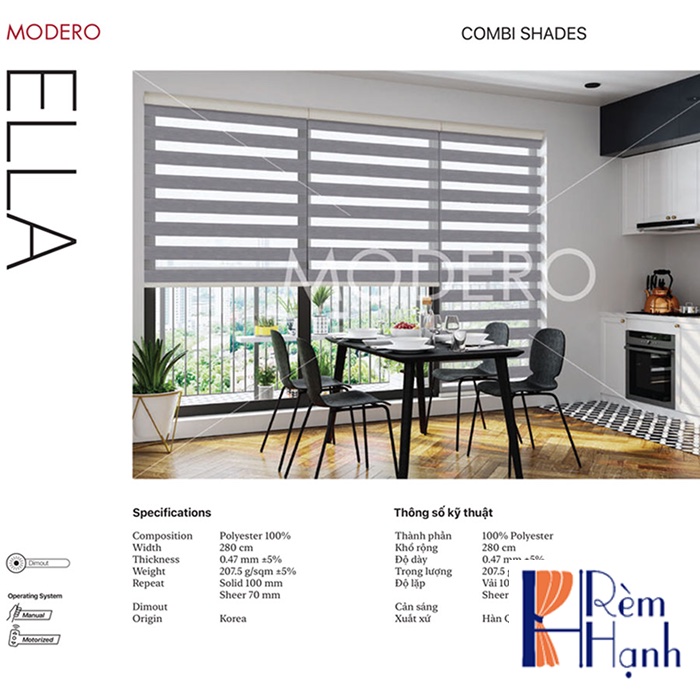 Rèm Modero Đẹp Chống Nắng Tốt – Mã Ella
