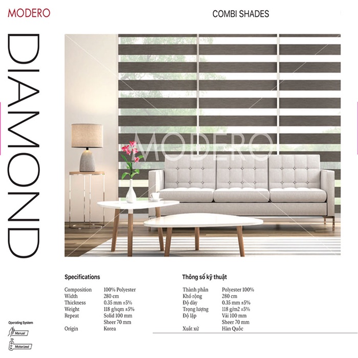Rèm cầu vồng Hàn Quốc Modero – Mã Diamond