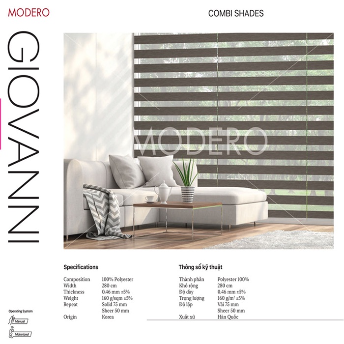 Rèm cầu vồng ĐẸP Hàn Quốc hãng Modero – Mã Giovanni