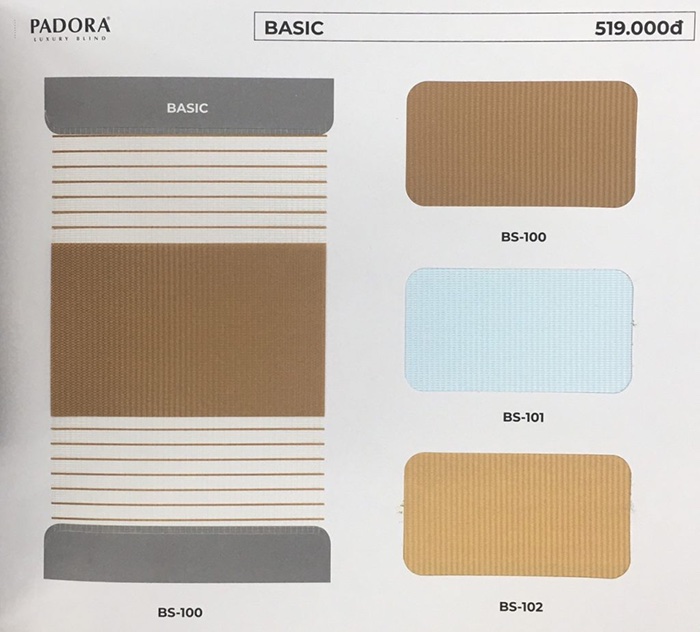Rèm cầu vồng hãng Padora (Winsun Blinds) mã Basic