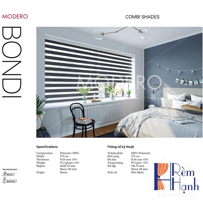 Màn cầu vồng Đẹp Hãng Modero – Mã Bondi